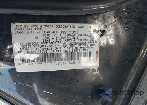 2001 Lexus Rx 300 z USA, uszkodzony, nr VIN JTJHF10UX10199809